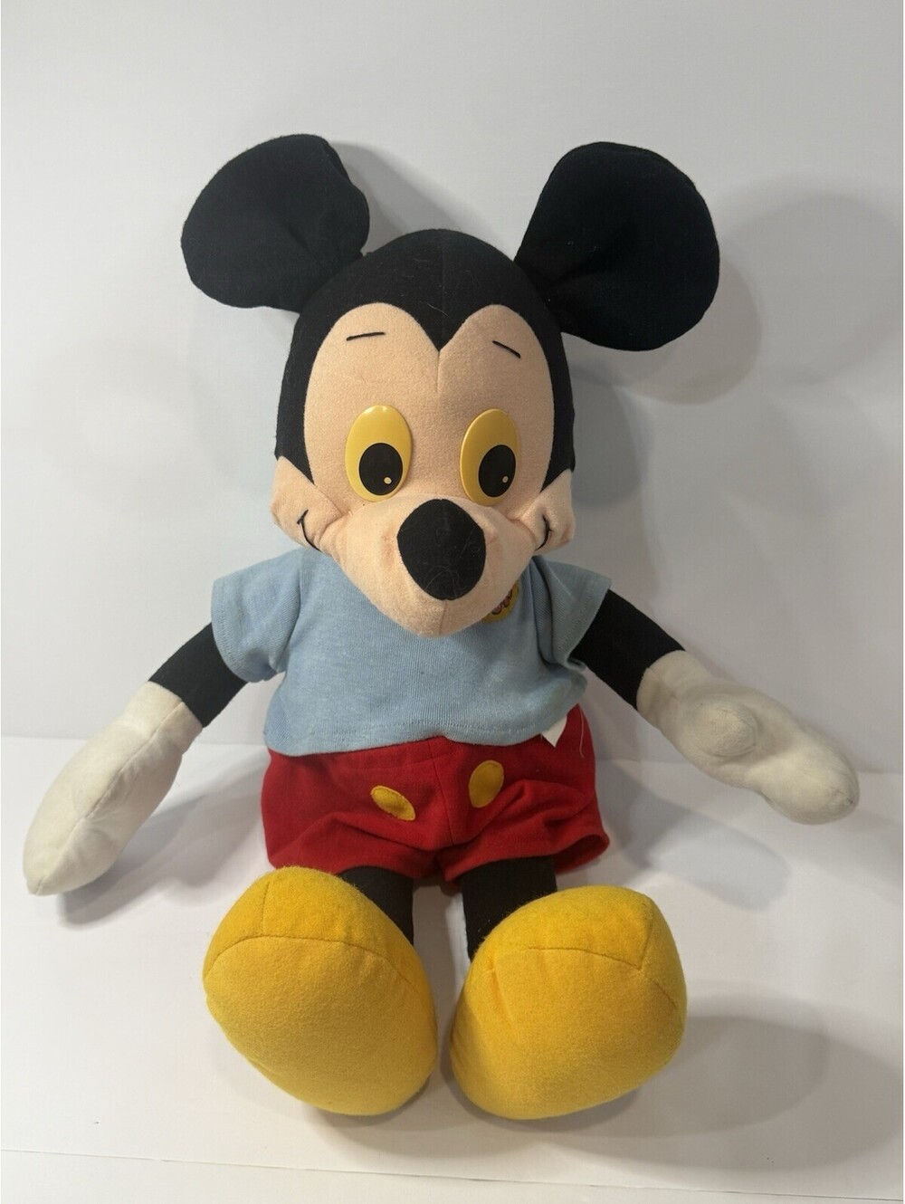 Vintage 1988 Playskool Disney Talking Mickey Mouse Pull String Plush 22" See